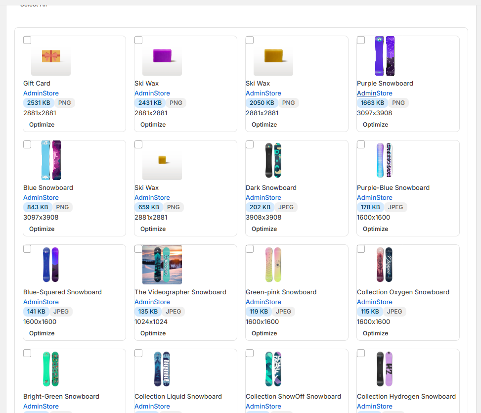 Image Library Grid View
