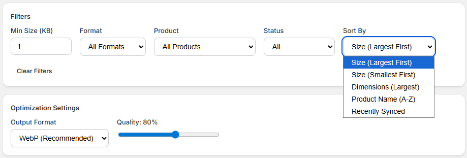 Sort Options